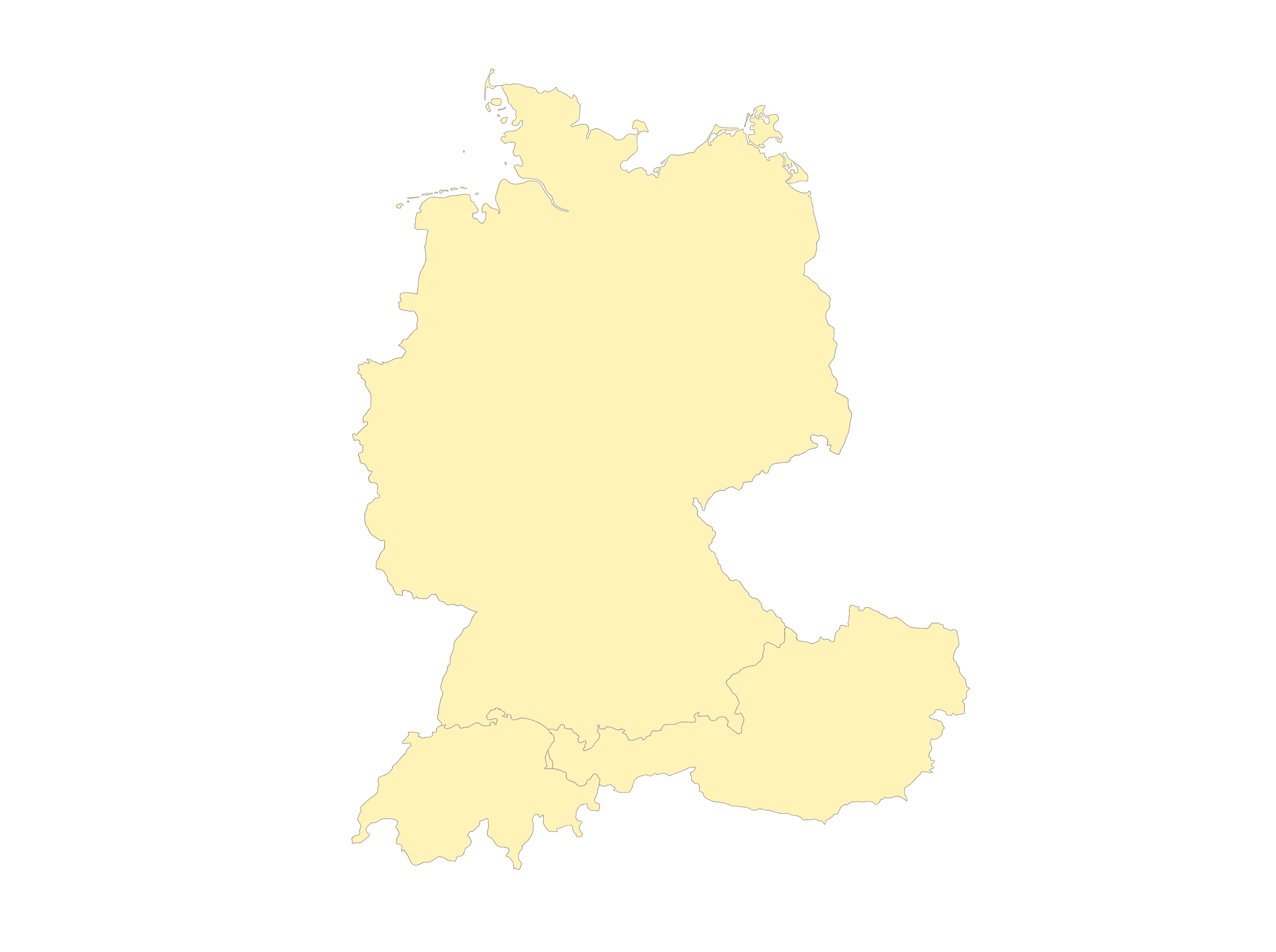 Karte des DACH-Raums